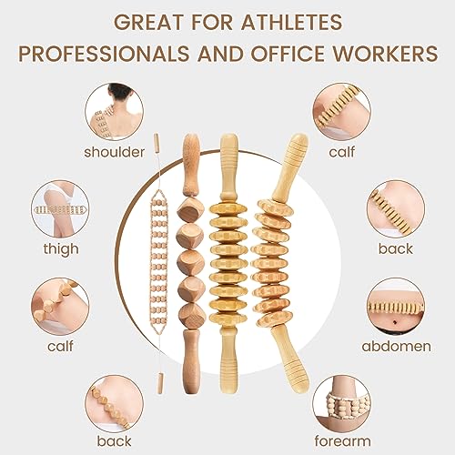 Meifuly 13 in 1 Wood Therapy Massage Tools with Luxury Storage Shelf, Complete Maderotherapia Wooden Massager Kit for Body Shaping, Lymphatic Drainage, Muscle Pain Relief, Anti-Cellulite