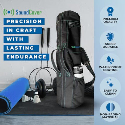 Extra Long Yoga Mat Bag for Men & Women, 3 Pockets, Full Zipper Water Resistant 600D Material, Large Water Bottle Pocket, Yoga Mat Carrier with Handles, Padded Shoulder Strap & Ventilation Vents