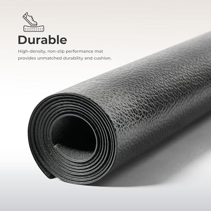 Sunny Health & Fitness Equipment Mats, Home Gym Floor Protection, 4 Sizes | Non-Slip, Protects Floors/Equipment, Absorbs Vibration, Sweat-Resistant, High-Density Foam, For Different-Sized Machines - style: Large 90”