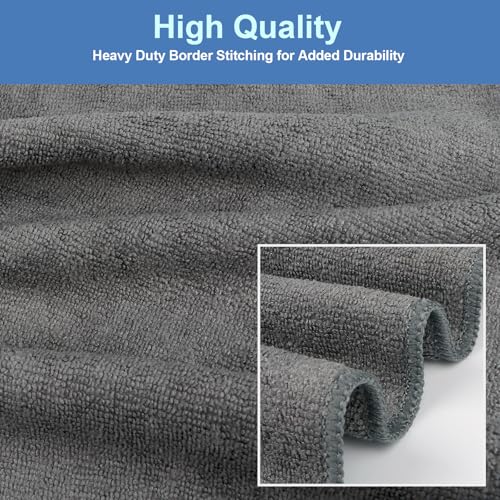 UNIMADE 48 Pack Gym Towels Set - Highly Absorbent and Quick Drying Microfiber Salon Towels, Premium Hand Cloths for Bathroom, Gym, Shower, Hotel, and Spa - 16x27 inch (Grey) | Highly Absorbent and Quick Drying Premium Hand Cloths for Bathroom, Gym, Shower