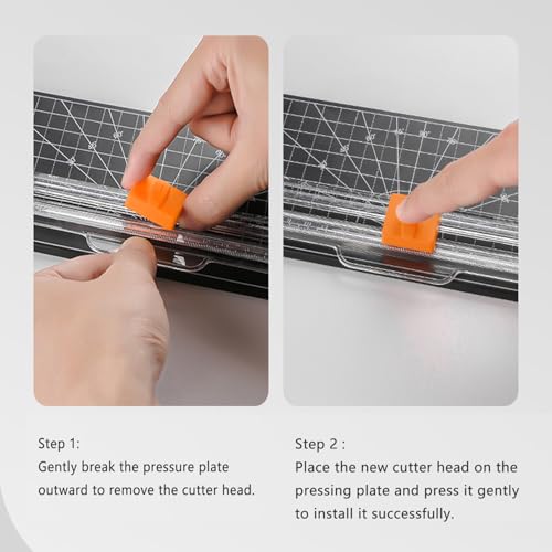 5 Pack Paper Cutter Blades Replacement Precision Paper Trimmer Refill Blade Slider Carriage for A4 Craft Paper Cutter with Security Safeguard Blade Guillotine Trimmer Scrapbooking Tool