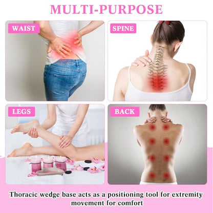 Suzile Mobilization Wedge 7.9 x 4.1 x 2 Inch Triangle Therapy Non Slip Silicone Wedge Pillow Sturdy Support for Relieve Spinal Pain Rehabilitation Tool (Pink) - color: Pink