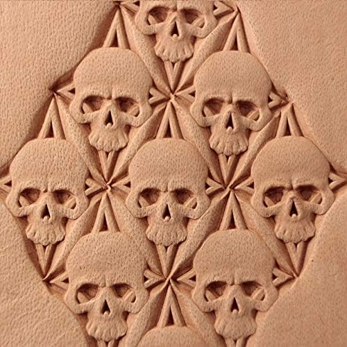 DandS ltd Skull Leather Stamp Tool, Professional Steel Craft Tool for Leatherworking, Embossing, Carving & Stamping Leather Projects, Belts Wallets & DIY Projects Compatible with Mallet #377B - color: Skull Face 0.63 x 0.98"