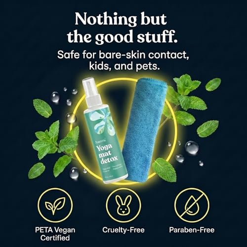 ASUTRA Yoga Mat Cleaner Spray (Energizing Peppermint), 4 fl oz (1 Pack)