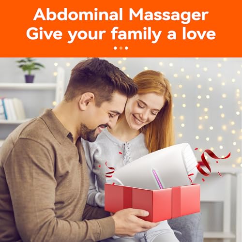 Double Disc Abdominal Massager with Heat, Stomach Massager for Digestion | Belly Cellulite Massage for Flattening Belly, Relieves Discomfort Caused by Bloating, Constipation,Stomach Pain