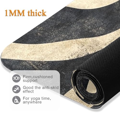 Yoga Mat with Bag Included, Non Slip Fitness Workout Mat, Foldable Suede Rubber Yoga Mat for Yoga Pilates and Fitness, 70.8" L x 26" W x 1mm - color: B189
