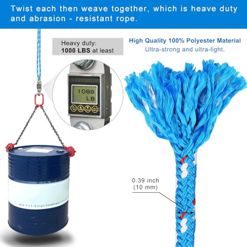 SELEWARE 3ft Tree Swing Rope, Adjustable Hammock Straps Hanging Kit - color: Blue-1 Pack, size: 3ft