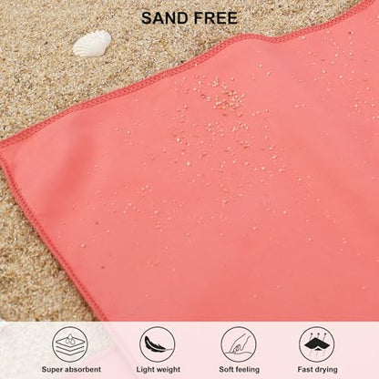 Rainleaf Microfiber Towel Quick Dry Camping & Travel & Gym Towel. Compact - color: Brick Red, size: 60.00" x 30.00"