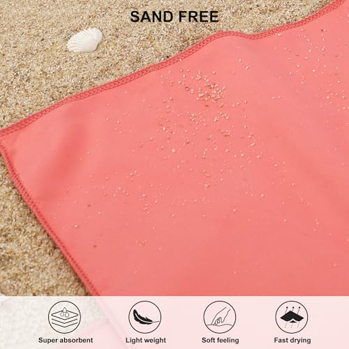Rainleaf Microfiber Towel Quick Dry Camping & Travel & Gym Towel. Compact - color: Brick Red, size: 72.00" x 40.00"