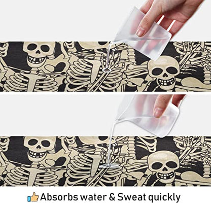Yoga Mat Towel Fun Skull, 73" x 27" - color: Fun Skull