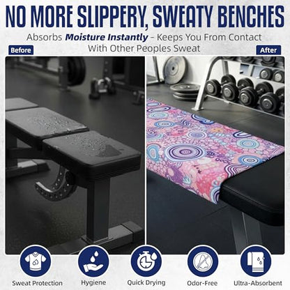 CHEEKY WINX Microfiber Gym Towel – Highly Absorbent Microfiber Sweat Towel, Quick-Dry Lightweight Design, Odour-Resistant Fabric, Matching Carry Bag, Joy, Large (120 x 60 cm) - color: Joy, size: Large