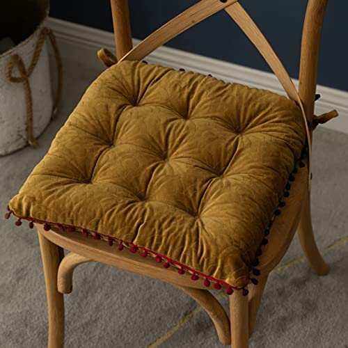 Round Throw Pillow Thickened Seat Cushion Sofa Cushion Meditation Pillow Living Room Window Balcony Decoration Pillow (15.7in, Square Ginger Yellow) - color: Square Ginger Yellow, size: 15.7in