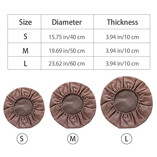 Round Floor Pillow Cover Tatami Floor Cushion Cover Straw Japanese Futon Cover Meditation Seating Ottoman Throw Protector for Living Room Indoor Outdoor Coffee,19.69 inches - color: Coffee, size: 19.69 inches