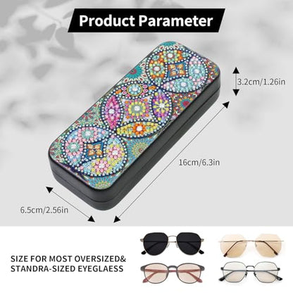 FlyingMage 5D Diamond Art Painting Kit for Adults Beginner, Small DIY Diamond Dots Gem Art Painting Mosaic Kits, Cute Hard Shell Sunglasses Eyeglasses Glasses Case for Women Teen, Mandala Totem - color: Multicolor Totem