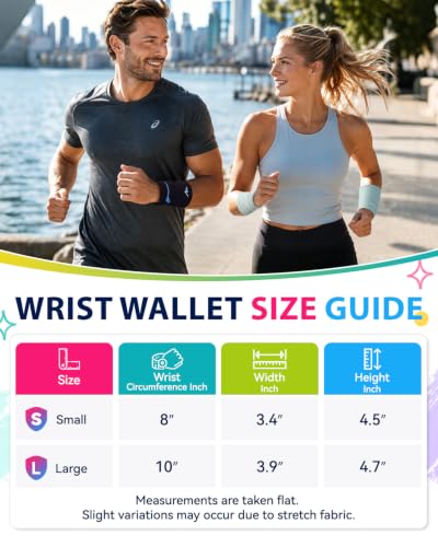 NEWZILL Wrist Wallet Wristband with Zipper - Cotton Sweatbands for Men & Women, Ideal for Running, Walking, Basketball, Football, Tennis, Hiking - color: White, style: Small-2PCS
