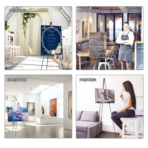 AROIC 63 "Easel Stand for Display, 20 Pack Portable Foldable Metal Easel | Signs Wedding Logos ,Arts, Painting,Adjustable Floor Easels with 20 Storage Bag - style: 20P