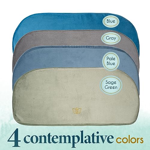 Florensi Bamboo Meditation Bench Foldable Ergonomic Prayer Stool Cushion - color: Sage Green