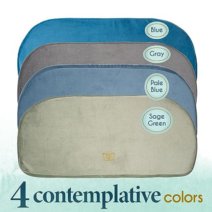 Florensi Bamboo Meditation Bench Foldable Ergonomic Prayer Stool Cushion - color: Sage Green