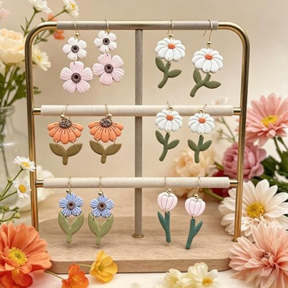 12 Pcs Floral Polymer Clay Cutters Set - Daisy & Flower Shaped Clay Cutters for Polymer Clay Jewelry Making, Fit Romantic Valentine's Day Gift for Wife, Friends & Sisters - color: Flower-12pcs