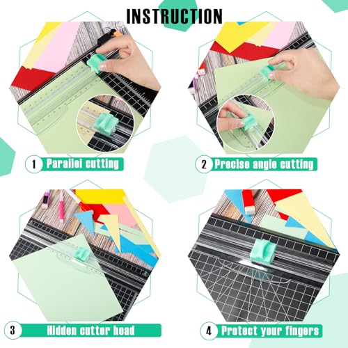 Mudder 10 Pcs Paper Cutter Replacement Blades for A4,Mint Green | Cutting Replacement Blades, Refill for A4 Black and White Paper Trimmer, For Office school - color: Mint Green