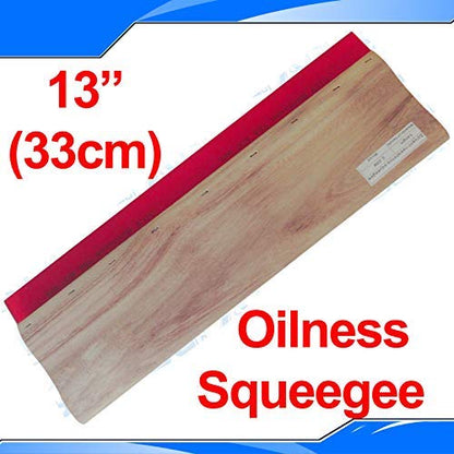 INTBUYING Screen Printing Squeegee Ink Squeegee Wooden Oiliness Scraper 75 Durometer 13inches Long 4 inches Wide with Rubber Blade and Wooden Handle - size: 13 inches long