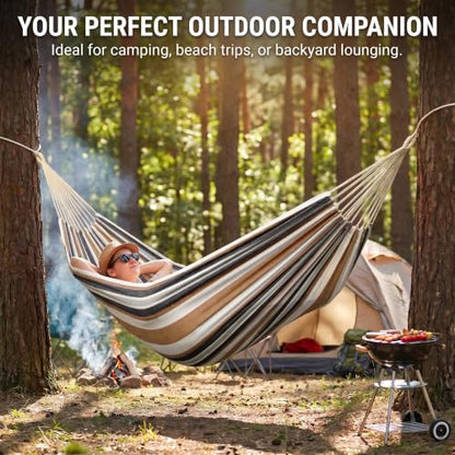 Canvas Hammock 122" Long X 59" Wide 2 Person Hammock 440 pounds Maximum Weight Applicable Scenes in Courtyard Autumn, Indoor Hanging Chairs, Beach Leisure (Black White, Full) - color: Black White