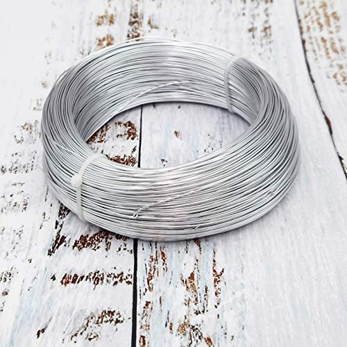 INSPIRELLE 20 Gauge Silver Aluminum Craft Wire Bendable Metal Wire | 550 Feet for Jewelry Craft Making - color: Silver, size: 20 Guage (0.8mm)