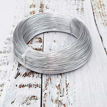 INSPIRELLE 20 Gauge Silver Aluminum Craft Wire Bendable Metal Wire | 550 Feet for Jewelry Craft Making - color: Silver, size: 20 Guage (0.8mm)