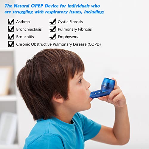 MILLSTEPS Breathing Exercise Device for Lungs,Flutter Valve,Expiratory Breathing Exerciser - Clear Mucus from Airways Naturally & Build Stronger Lungs (Blue) - color: Blue