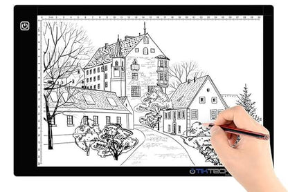 A4 Ultra-Thin Portable LED tracing Light Box Dimmable Brightness LED Art Tracing Pad for Artist Drawing Sketching Animation Stencilling and 5d Diamond Painting (Black, A4)