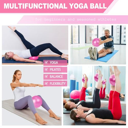 Pilates Ring and Ball Set Bulk, Pilates Equipment with 12 Inch Pilates Circle Rings, Small Yoga Balls, Resistance Bands, Pilate Essential Kit Bulk for Home Workouts Women, Pilates & Yoga Studio - color: Pink