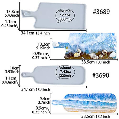 Cheese Board Epoxy Resin Mold with Handles 13 inch Paddle - color: Rectangular Cheese Boards (Set of 2)
