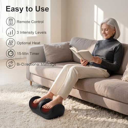 Nekteck Cordless Shiatsu Foot Massager with Heat, Leg and Calf Massager