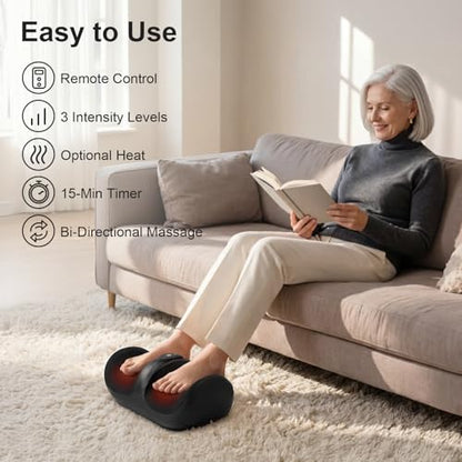 Nekteck Cordless Shiatsu Foot Massager with Heat, Leg and Calf Massager