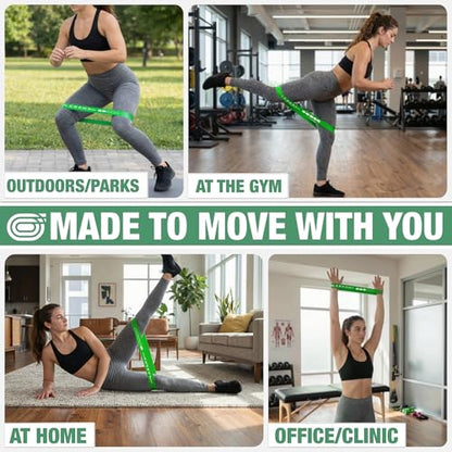 Lebert Mini Resistance Bands – 5 or 10 Pack Loop Bands - color: c) Green 10 Pack
