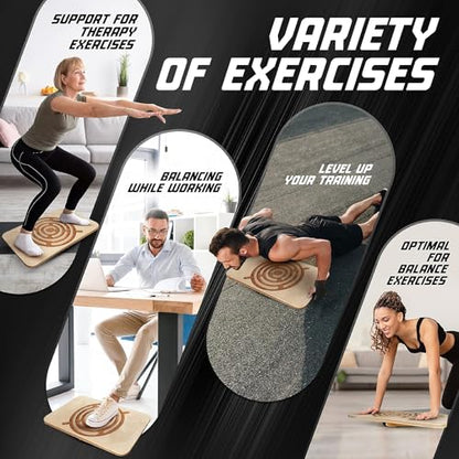 Yes4All 350LBS Professional Wooden Balance Board for Leg Workout, Anti-Slip Rocker Board, Wobble Board for Standing Desk - color: D. Maze Game