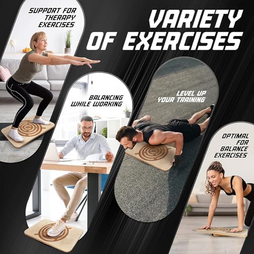 Yes4All 350LBS Professional Wooden Balance Board for Leg Workout, Anti-Slip Rocker Board, Wobble Board for Standing Desk - color: D. Maze Game