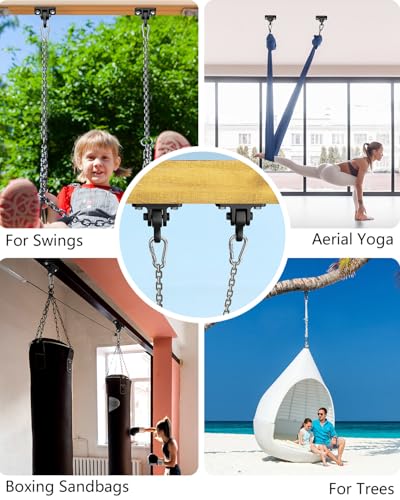 Heavy Duty Swing Hangers, Indoor-Outdoor Hooks, 2-Pack - color: 2 Pack Black