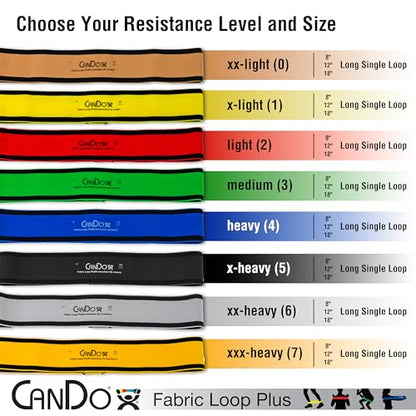 CanDo Fabric Loop Plus, Resistance Exerciser Loops, Set of 3 - size: 8", style: X-Light to Medium Strength