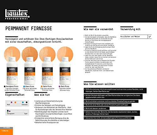 Liquitex Professional Gloss Varnish, 118ml (4-ozl | 100% Acrylic Polymer Varnish, Gloss Sheen, Protects & Resists Dirt Retention, Increases Brightness, Resists Discoloration - color: Gloss, style: 4-oz