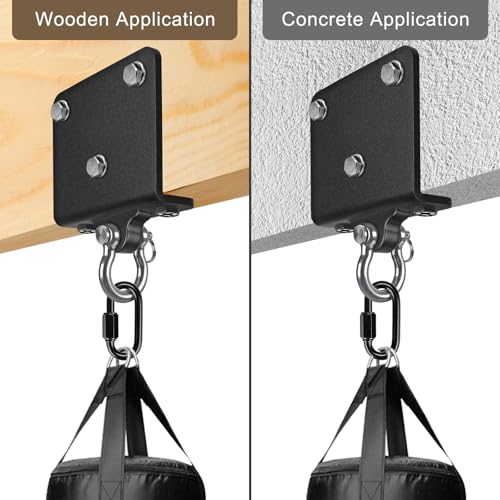 BeneLabel Heavy Bag Hanger for Punching Bag Beam Mount Hardware 360° Rotation Boxing Bag Ceiling Mount I-Beam Hanger for Hanging Heavy Punching Bags Wall Hangers - color: 180° D-ring Beam Hanger ( 1 Pcs )