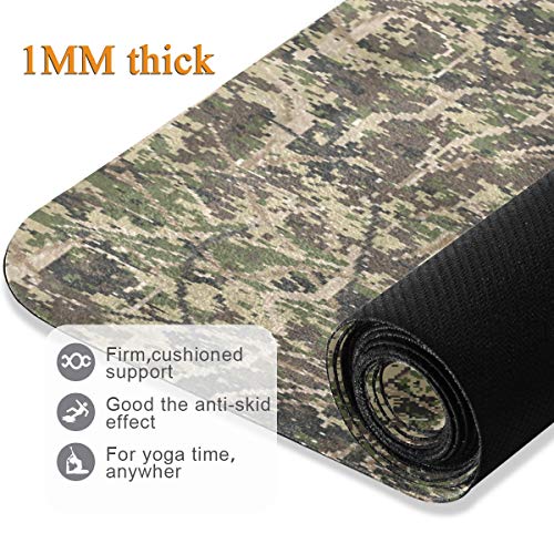 Qilmy Fantasy Mandala Pattern Yoga Mat, Non-Slip Texture Pro Yoga Mat Eco Friendly Exercise & Workout Mat for Yoga, Pilates and Floor Exercises - color: Abstract Hunting Camo