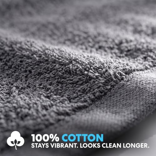 Simpli-Magic Cotton Hand Towels 16"x27" (12 Pack) – Soft Towels for Bathroom, Kitchen, Salon & Gym (Gray) - color: Gray, size: 16 in x 27 in