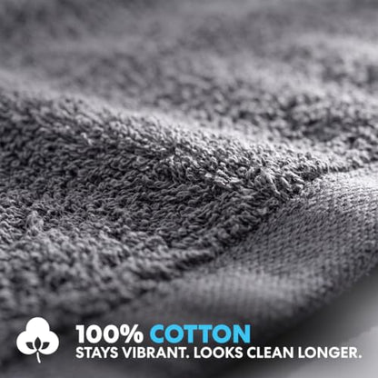 Simpli-Magic Cotton Hand Towels 16"x27" (12 Pack) – Soft Towels for Bathroom, Kitchen, Salon & Gym (Gray) - color: Gray, size: 16 in x 27 in