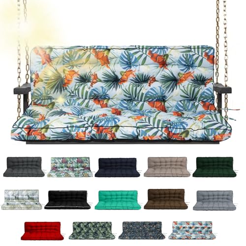 Porch Swing Cushion Three Seat Waterproof, Summer, 40 x 63in - color: Summer, size: 40 x 63in