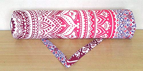 INDIAN CRAFT CASTLE ICC Yoga Mat Bag Carrier Full-Zip Exercise Yoga Mat Carry Bag for Women Men with Multi-Functional Storage Pockets and Adjustable Shoulder Strap 26X6 Inches - style: Pink Ombre Half
