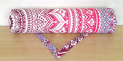 INDIAN CRAFT CASTLE ICC Yoga Mat Bag Carrier Full-Zip Exercise Yoga Mat Carry Bag for Women Men with Multi-Functional Storage Pockets and Adjustable Shoulder Strap 26X6 Inches - style: Pink Ombre Half