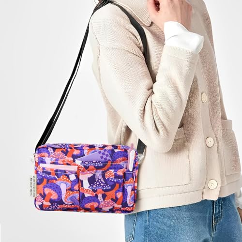 Multiple Pockets Portfolio Organizer with Zippered,Storage Pencil Pouch Bag | Waterproof Travel Toiletry Bag,Portable Pencil Pouch for Notebooks,Stationeries,Make-up,Journal Office Art Supplies,ZiMoGu