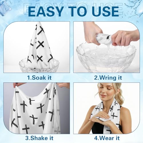 Tegeme 12 Pcs Bible Verses Cooling Towels for Neck and Face 40 x12 Cooling Neck Wraps Christian Ice Towel Breathable Soft Chilly Towel for Yoga Sport Running Gym Workout Party Favors Team Gift