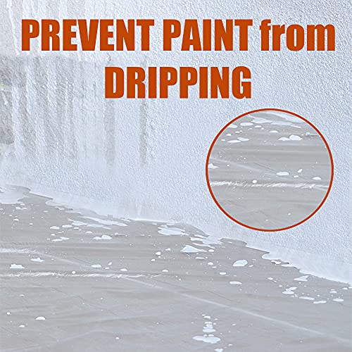 10 Pieces Plastic Drop Sheets for Painting, Waterproof and Dust-Proof Clear Cloth for Furniture Cover, 9x12 Feet Tarps - size: 10 Pieces